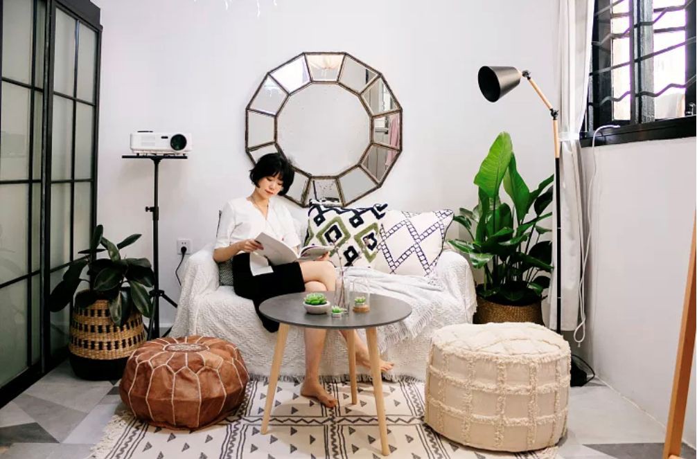 Phòng ngủ 26m2 cũ kỹ, tẻ nhạt biến thành không gian sống đáng yêu theo phong cách Maroc của cô gái trẻ - Ảnh 5. Phòng ngủ 26m2 cũ kỹ, tẻ nhạt biến thành không gian sống đáng yêu theo phong cách Maroc của cô gái trẻ - Ảnh 5.
