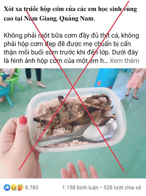 Sự thật về nguồn gốc hình ảnh 'hộp cơm thịt chuột' của học sinh vùng cao - Ảnh 1.