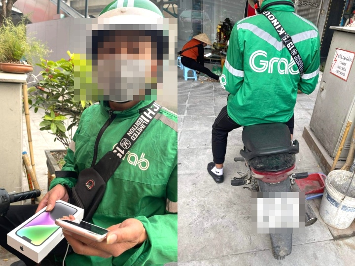 Tài xế Grab ở Hà Nội bị tố 'cuỗm' điện thoại iPhone 14 plus của khách - Ảnh 1.