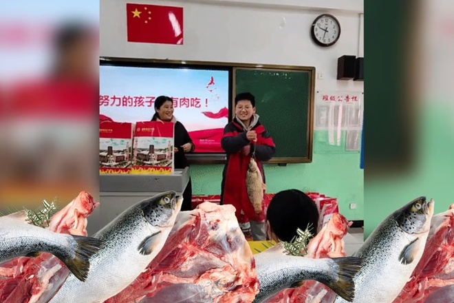 Thưởng Tết bằng thịt lợn và cá sống ở Trung Quốc - Ảnh 2.