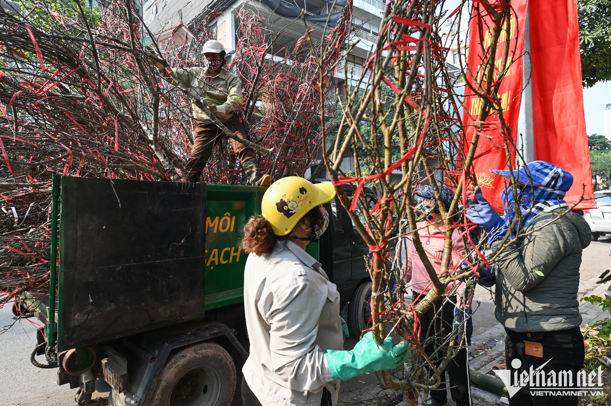 Tiểu thương vứt bỏ c&agrave;nh đ&agrave;o, kh&aacute;ch điều &ocirc; t&ocirc; đến chở về nh&agrave; - Ảnh 6.