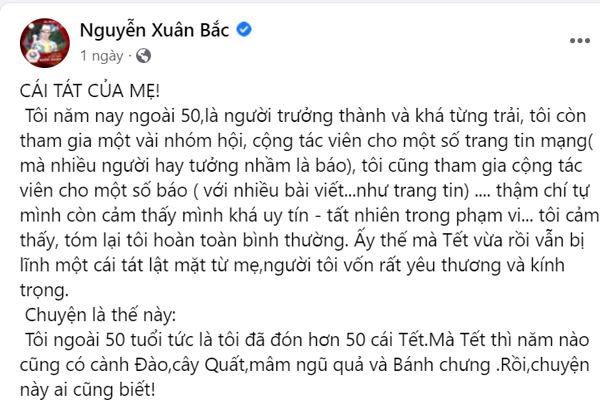 Dân mạng bàn tán NSƯT Xuân Bắc viết &quot;cái tát của mẹ&quot; dành cho ai chê Táo quân? - Ảnh 2.