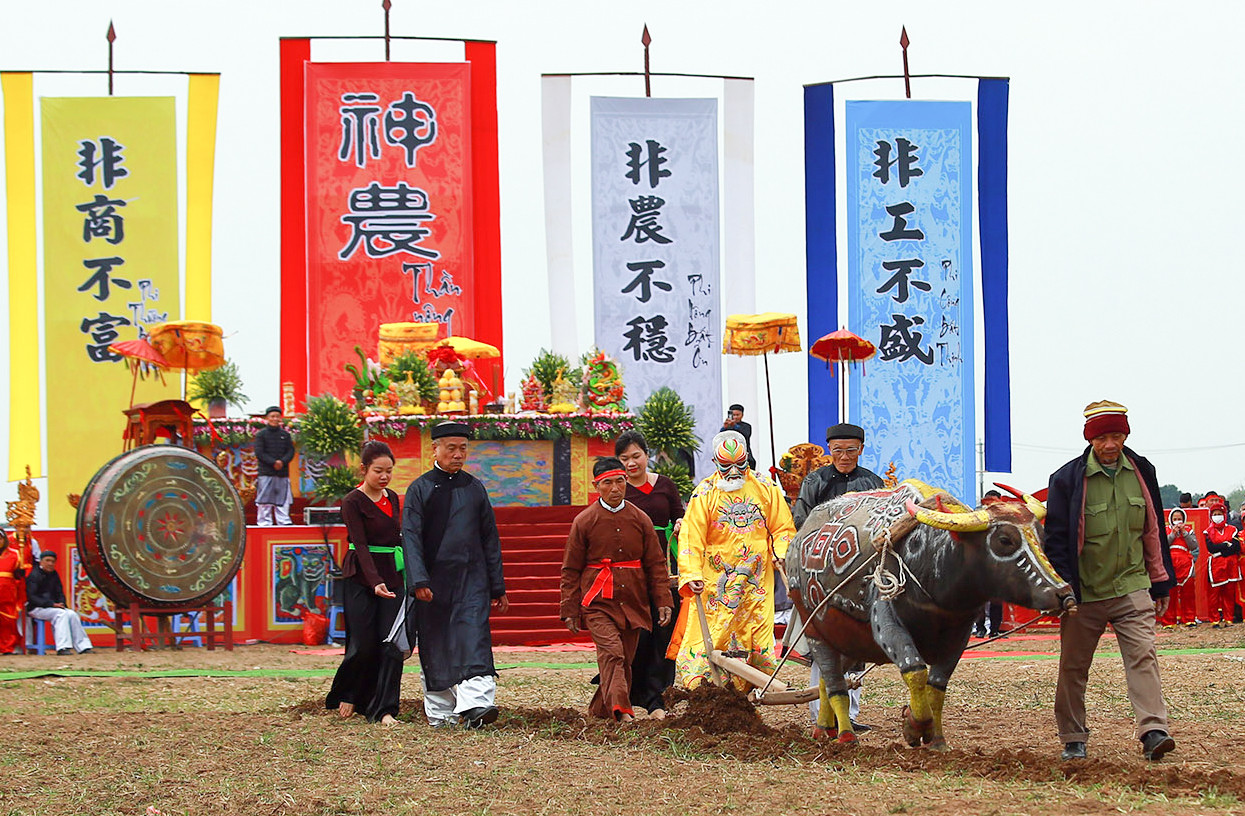 'Vua' đi cày tại Lễ hội Tịch điền sáng mùng 7 Tết - Ảnh 3.