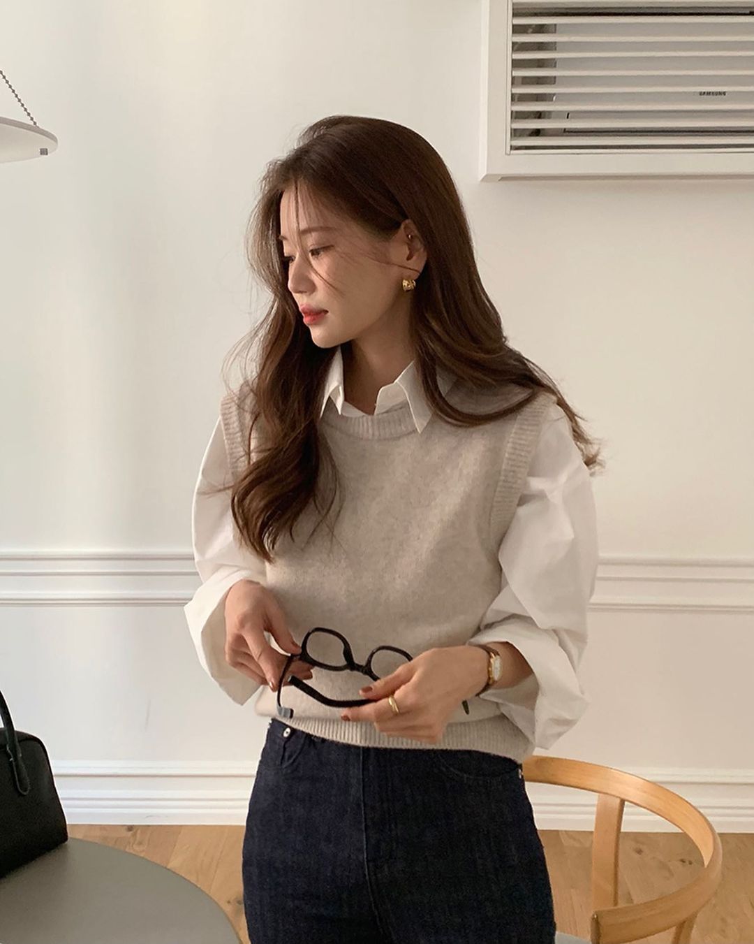 Áo gile len nữ cổ V áo len gile học sinh phối viền phong cách ulzzang Hàn  Quốc chất len đẹp PANOSI - A124 | Lazada.vn