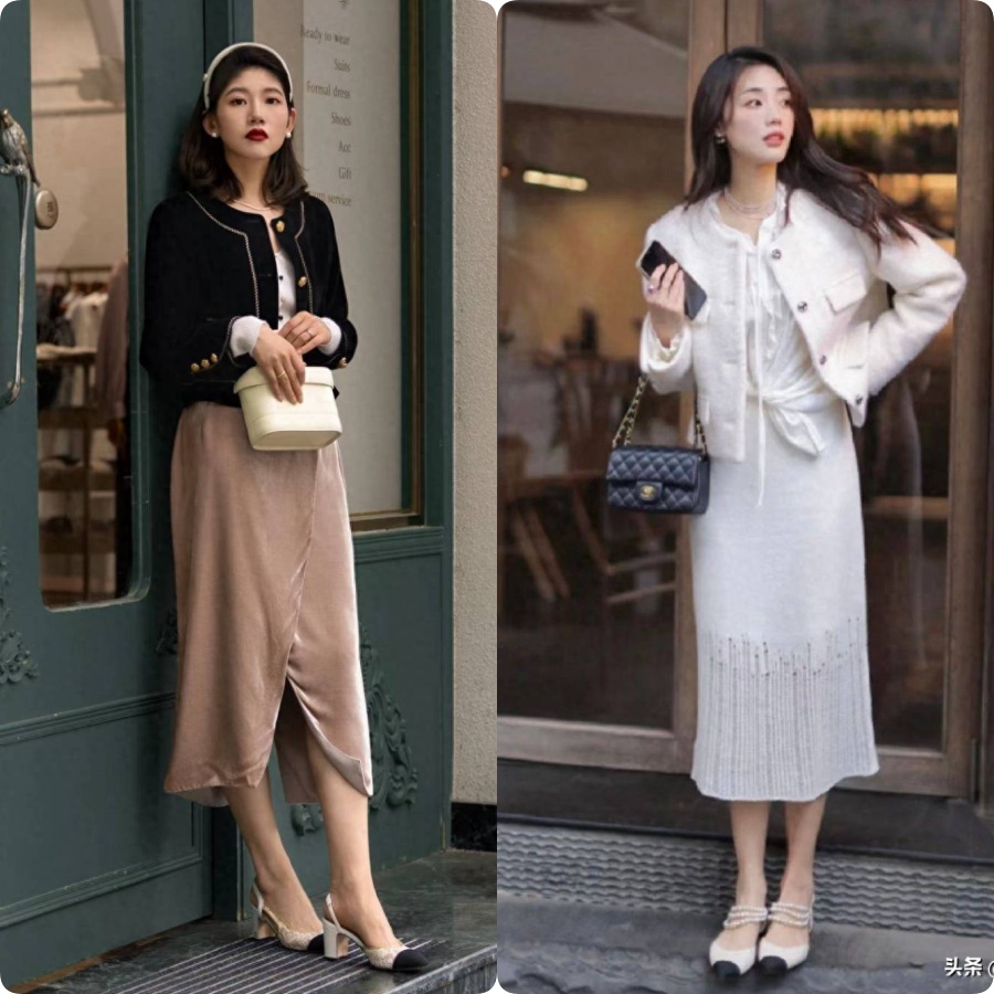 Áo vải tweed và chân váy midi - Ảnh 2.