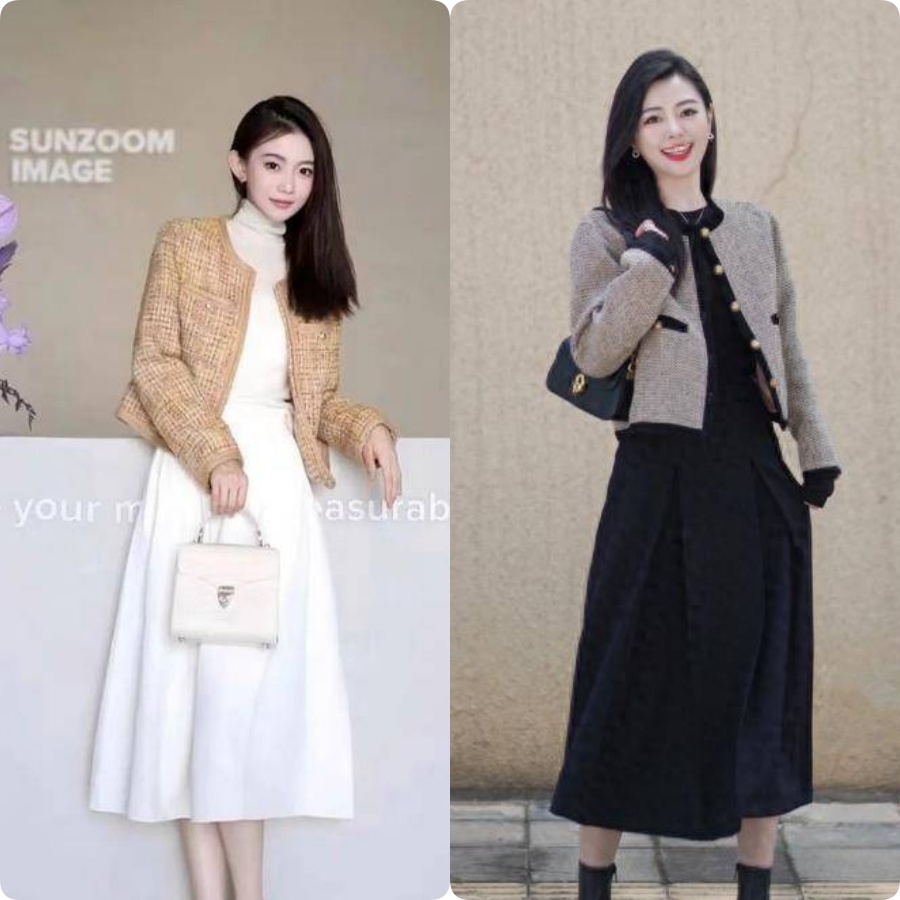 Áo vải tweed và chân váy midi - Ảnh 4.