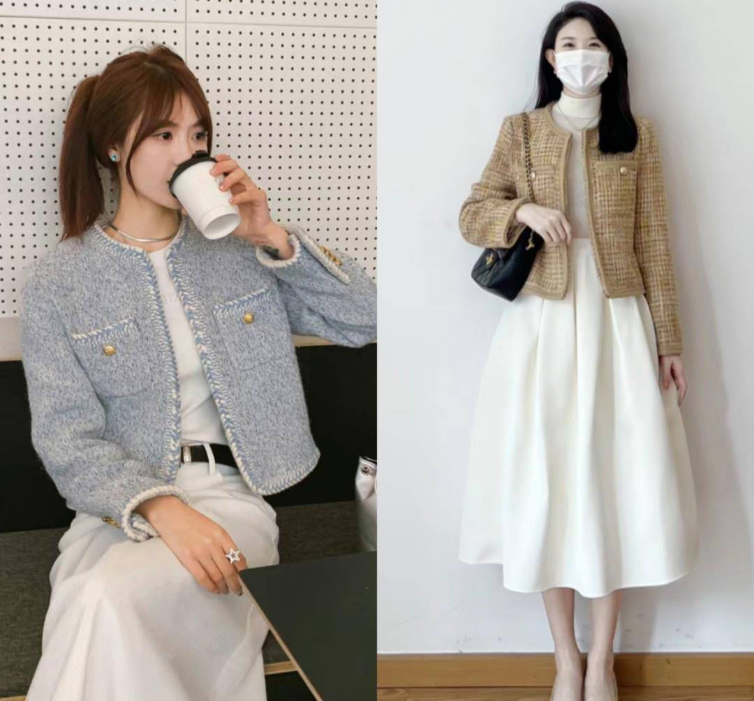 Áo vải tweed và chân váy midi - Ảnh 8.