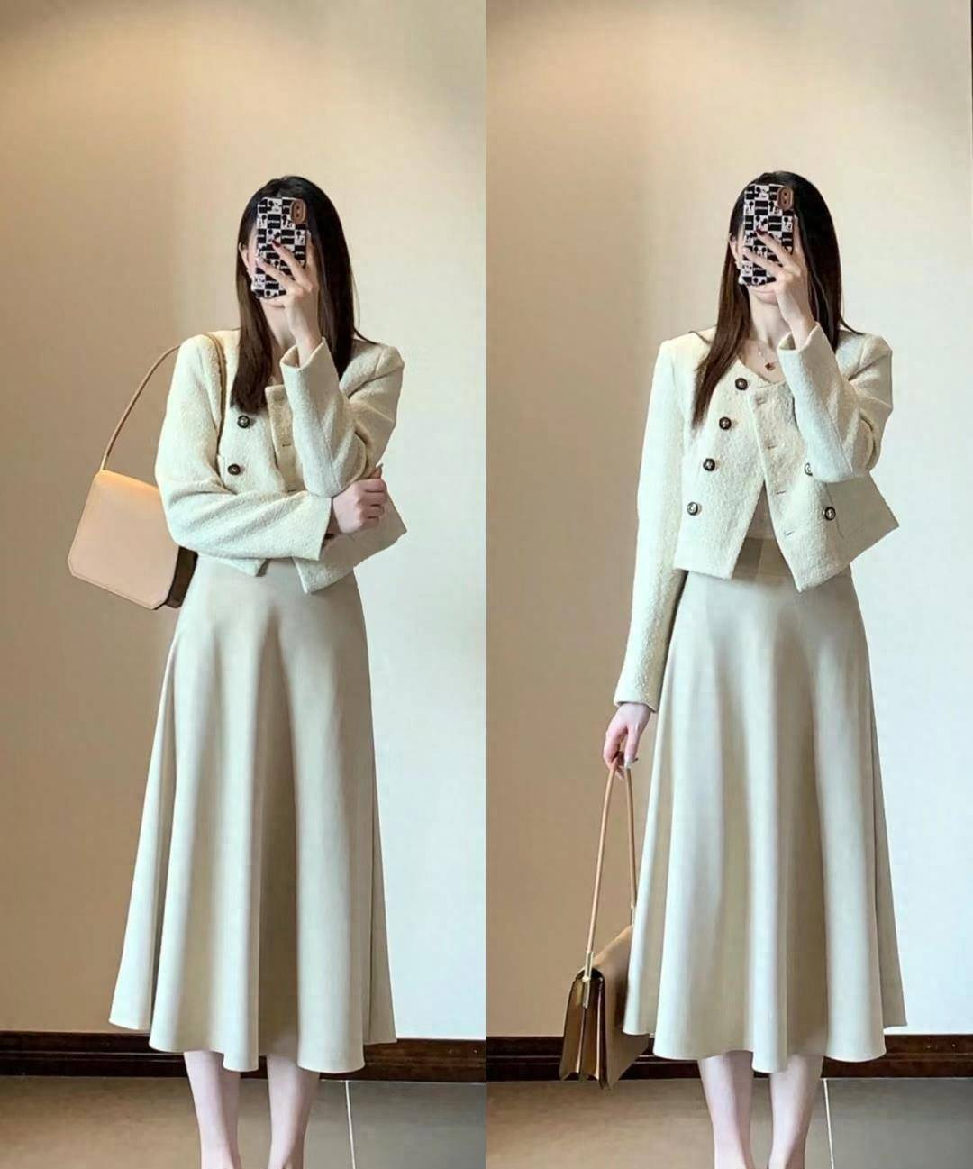 Áo vải tweed và chân váy midi - Ảnh 12.