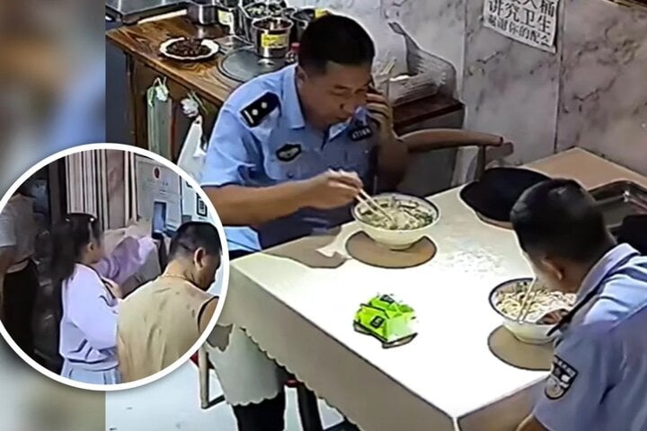 Bé gái 10 tuổi bí mật trả tiền ăn cho hai cảnh sát trong nhà hàng gây sốt mạng - Ảnh 1.