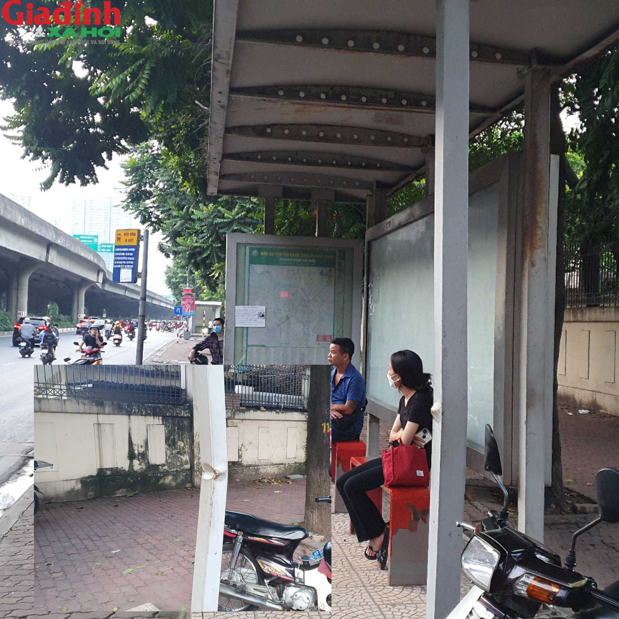 Nhiều điểm chờ xe buýt ở Hà Nội xuống cấp, có nơi đặt ngay cạnh bot điện cao thế - Ảnh 12.
