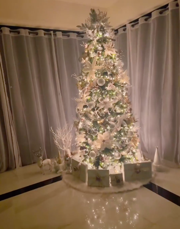 Phạm Hương &quot;flex&quot; biệt thự lên đèn đón Noel: Bày trí 6 cây thông, nhìn toàn cảnh phòng khách biết giàu cỡ nào- Ảnh 3.