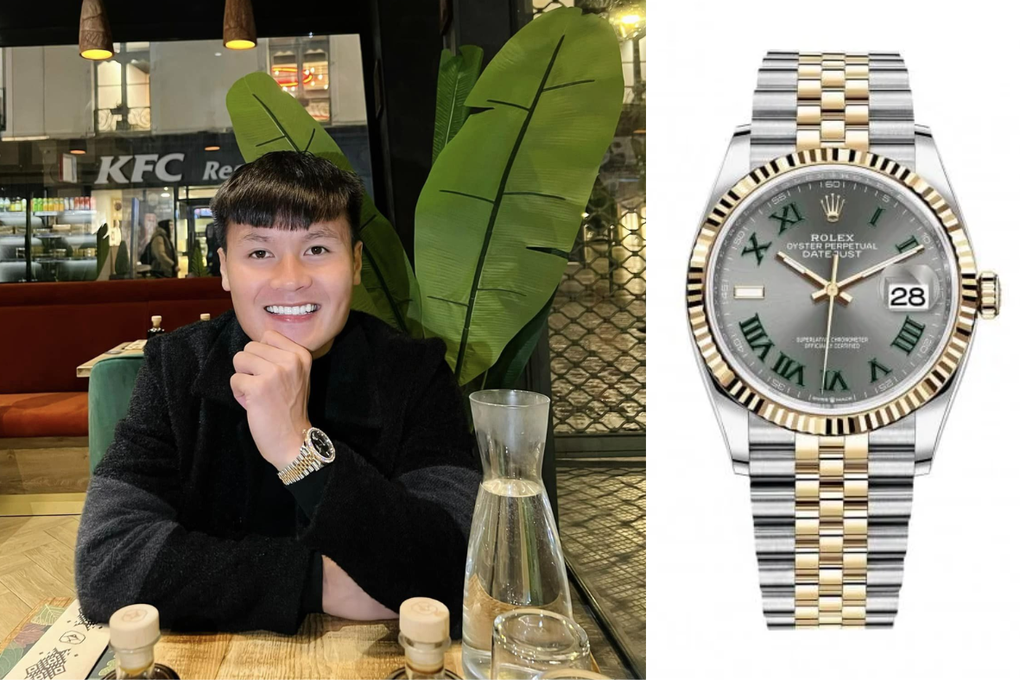 Quang Hải đeo nhiều đồng hồ hàng hiệu, có chiếc được nạm toàn kim cương - Ảnh 4.