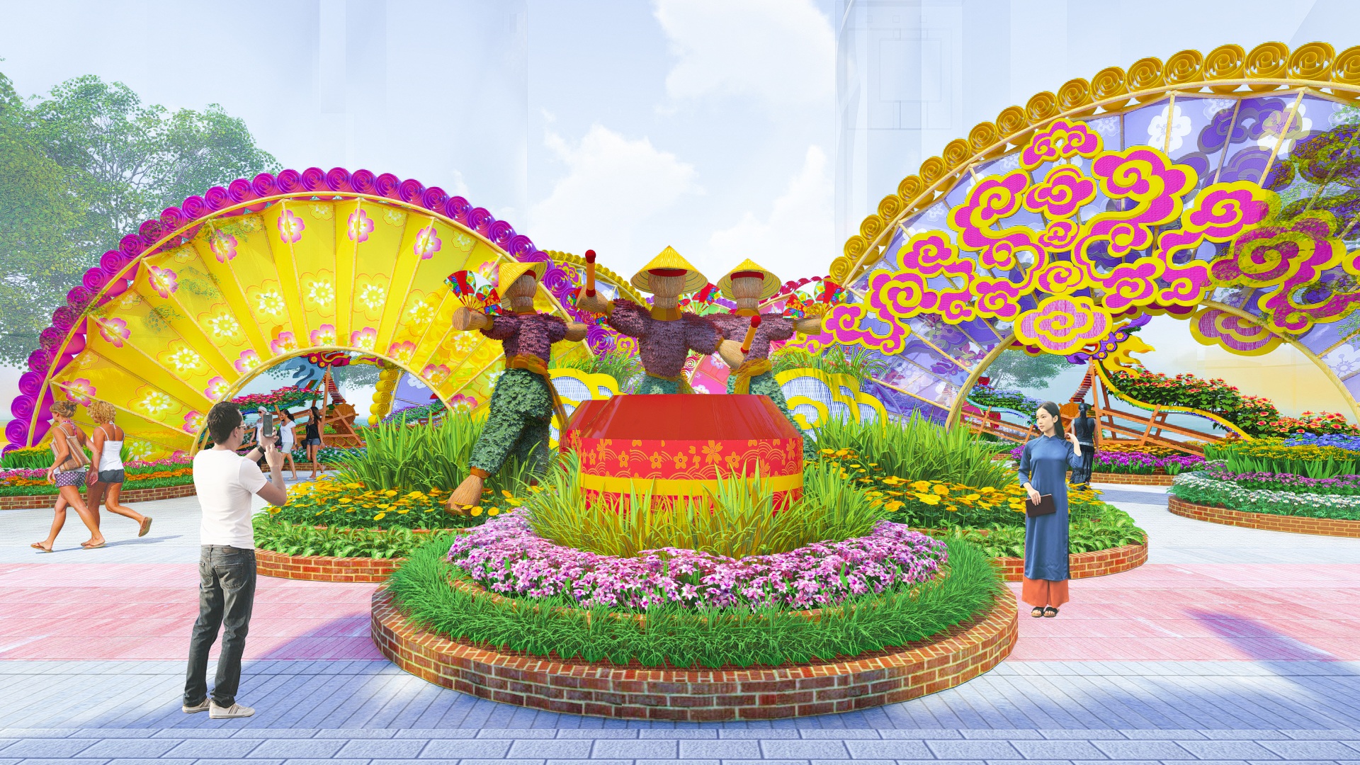 Lộ diện hình ảnh đường hoa phố đi bộ Nguyễn Huệ Tết Giáp Thìn 2024 - Ảnh 9.