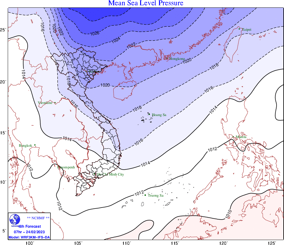 Dự báo thời tiết ngày mai (23/2): Không khí lạnh chuẩn bị đổ bộ, Bắc Bộ và Bắc Trung Bộ sắp đón rét đậm - Ảnh 1.