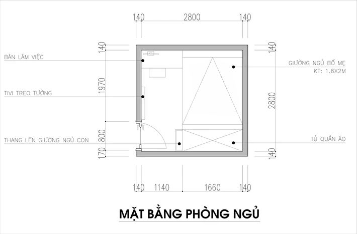 Thiết kế phòng ngủ với diện tích siêu nhỏ cho gia đình 5 người - Ảnh 1.