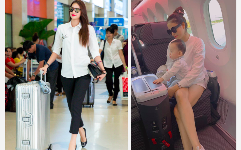 Thời trang sân bay của Phạm Hương thay đổi thế nào từ Hoa hậu đến "mẹ bỉm sữa"?