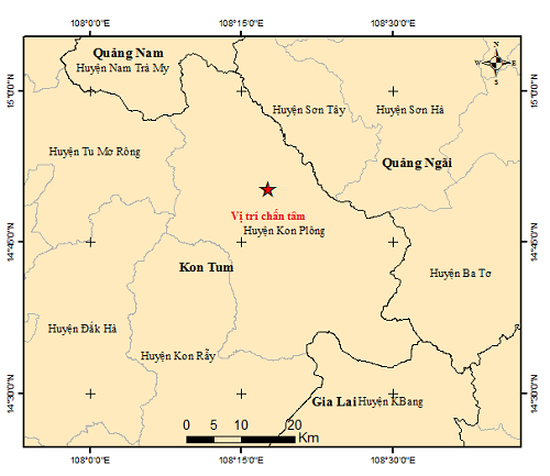Sáng nay, 3 trận động đất liên tiếp ở Kon Tum - Ảnh 1.