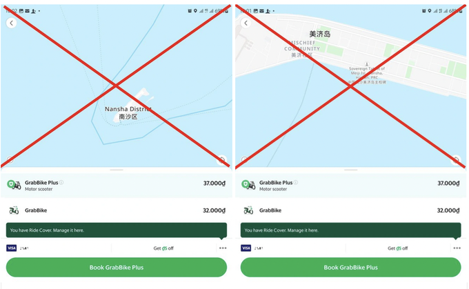 Grab bị xử phạt 60 triệu đồng vì dùng bản đồ sai lệch chủ quyền biển đảo - Ảnh 1. Grab bị xử phạt 60 triệu đồng vì dùng bản đồ sai lệch chủ quyền biển đảo - Ảnh 1.
