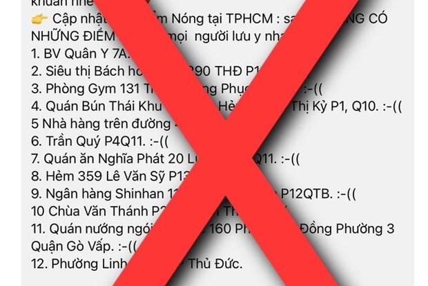 Thông tin về các điểm nóng COVID-19 tại TP Hồ Chí Minh là sai sự thật - Ảnh 1.