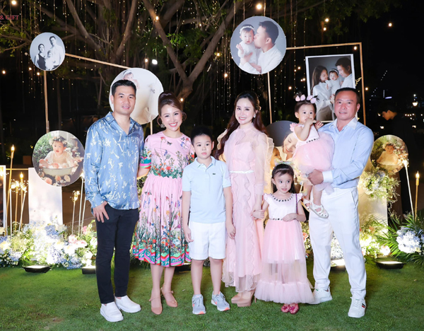 Vy Oanh rạng rỡ xuất hiện cùng chồng con trong tiệc sinh nhật con gái MC Vân Hugo - Ảnh 2.