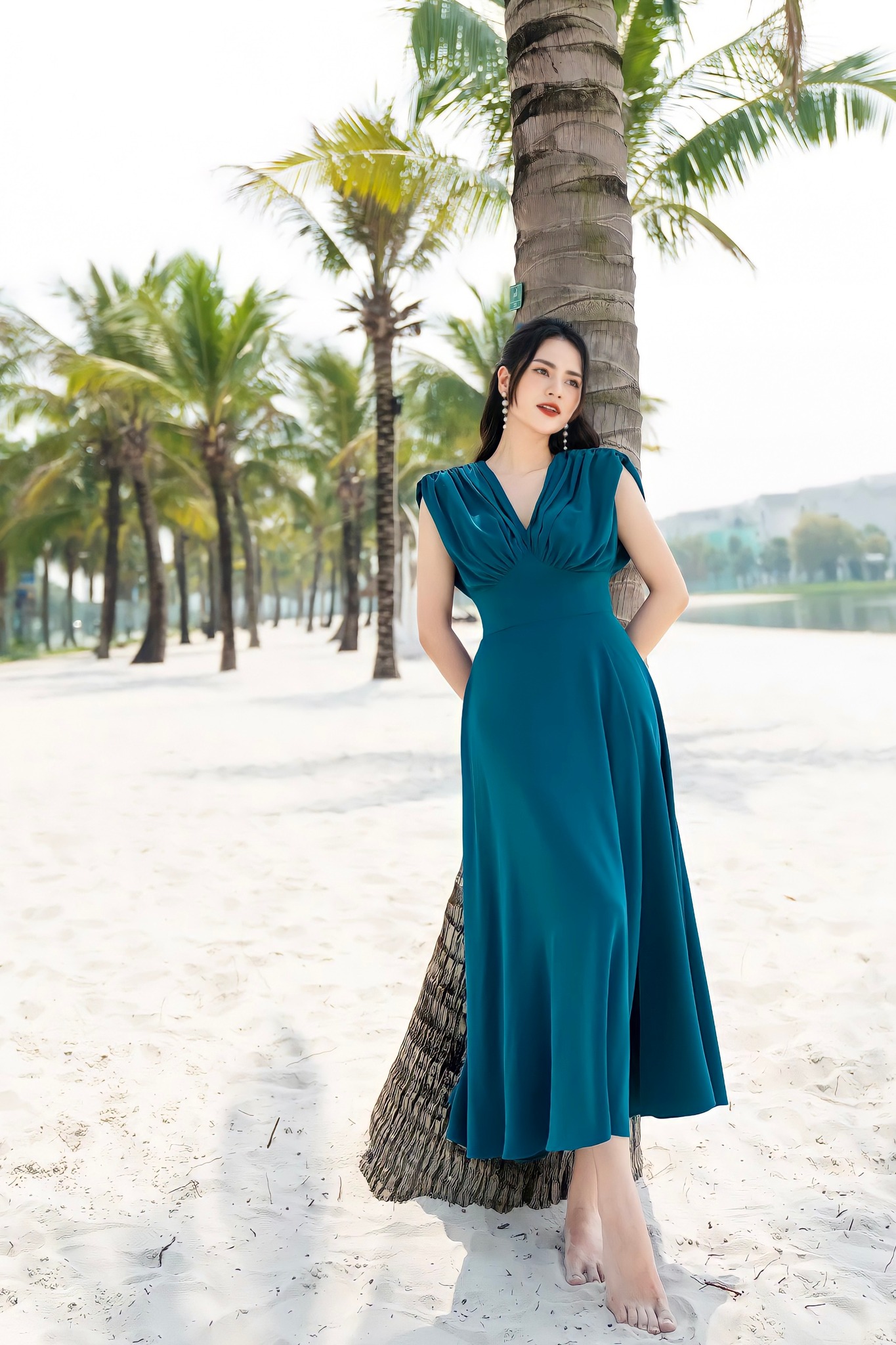 Đầm maxi đi biển, váy hoa nhí vintage dáng dài cổ vuông chất liệu voan  thoáng mát mặc được hai kiểu đi biển đi chơi - Váy Fashion