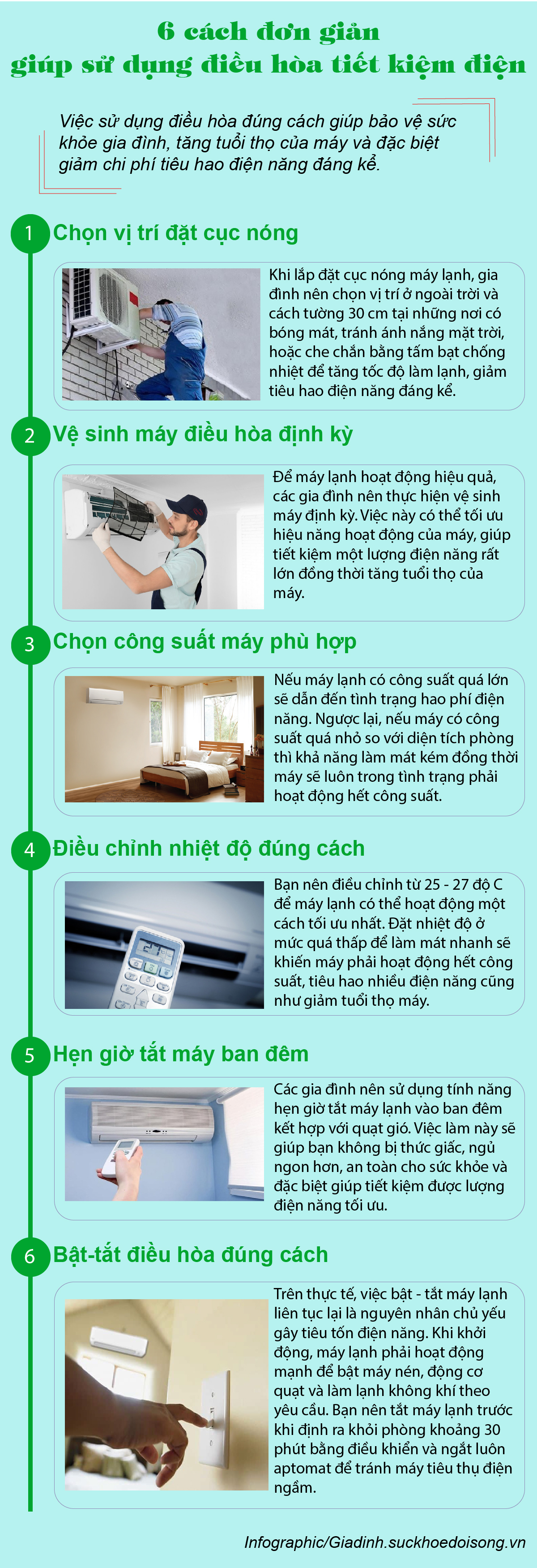 Infographic: 6 cách đơn giản tiết kiệm điện điều hòa, gia đình nào cũng dễ dàng áp dụng - Ảnh 1.