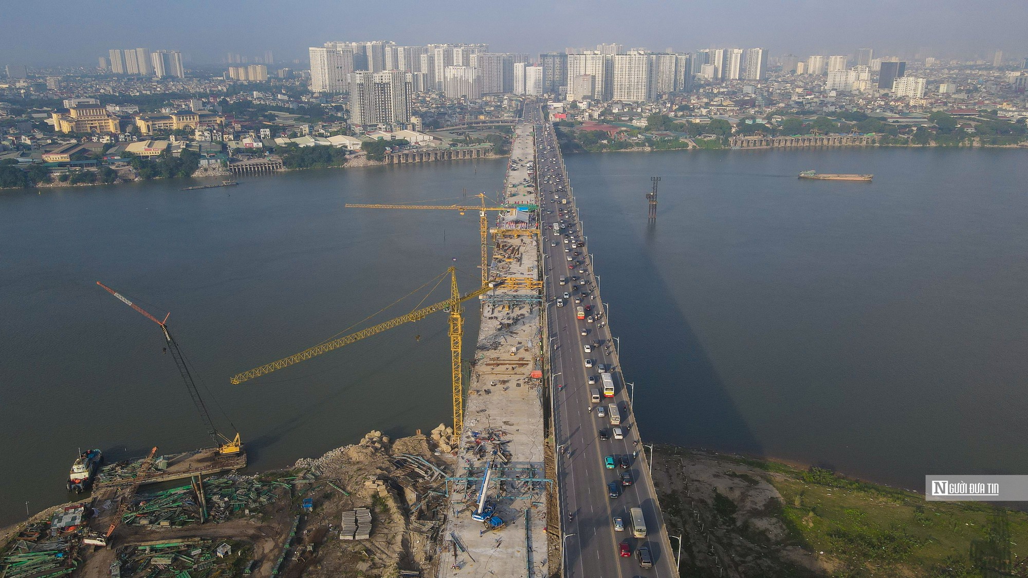 Hợp long cầu Vĩnh Tuy 2 trị giá hơn 2.500 tỷ đồng ở Hà Nội - Ảnh 1.