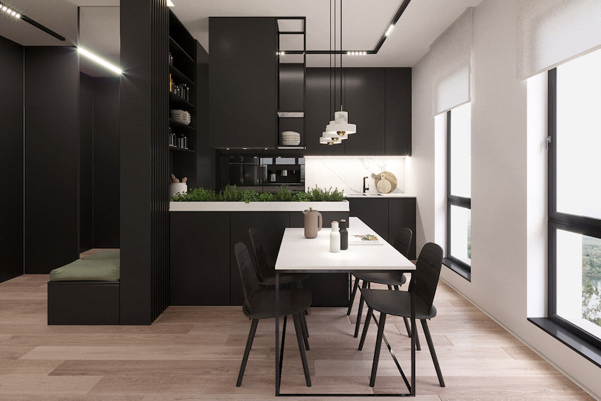 Căn hộ 16m² đẹp cá tính với thiết kế phá cách kết hợp màu đen và xanh lá của doanh nhân độc thân - Ảnh 4.