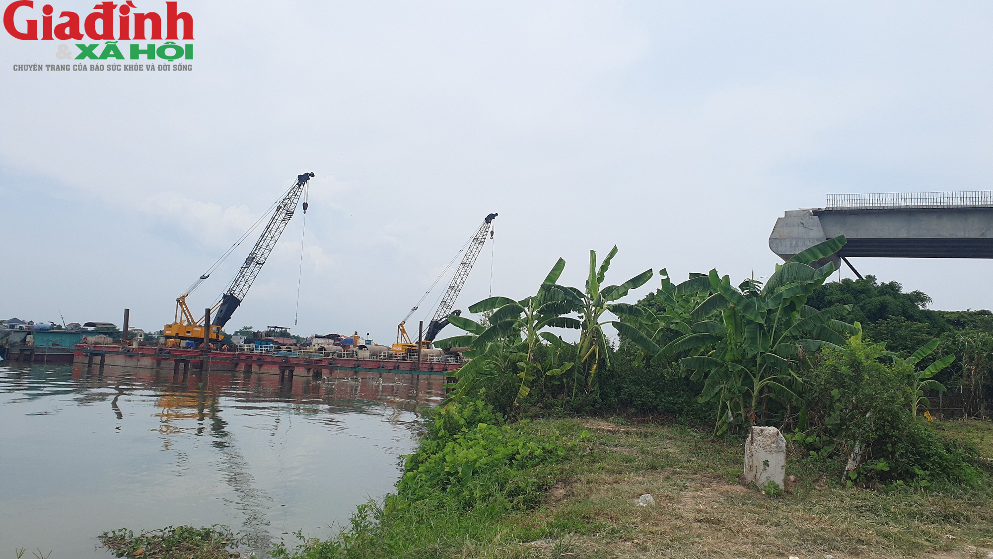 Sẽ không còn cảnh chờ phà khi Cầu Đồng Cao nối hai bở sông Đào hoàn thành - Ảnh 6.