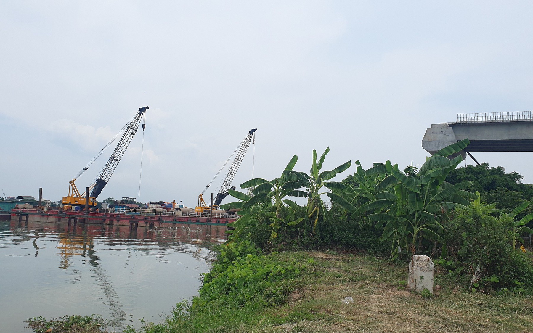 Cầu nghìn tỷ ở Nam Định đang dần hình thành, người dân sẽ sớm hết cảnh chờ phà