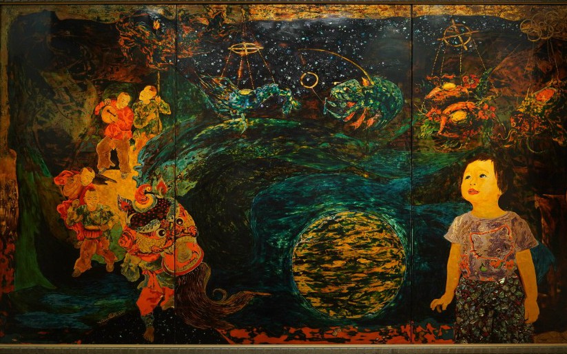Bức họa "Bóng trăng thu" của họa sĩ Hoàng Hữu Vân xuất hiện mùa Trung thu