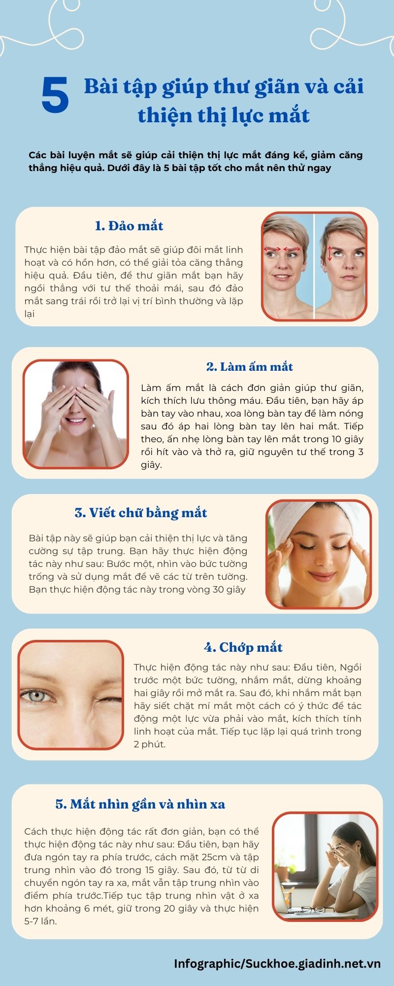 5 bài tập giúp thư giãn và cải thiện thị lực mắt - Ảnh 1.