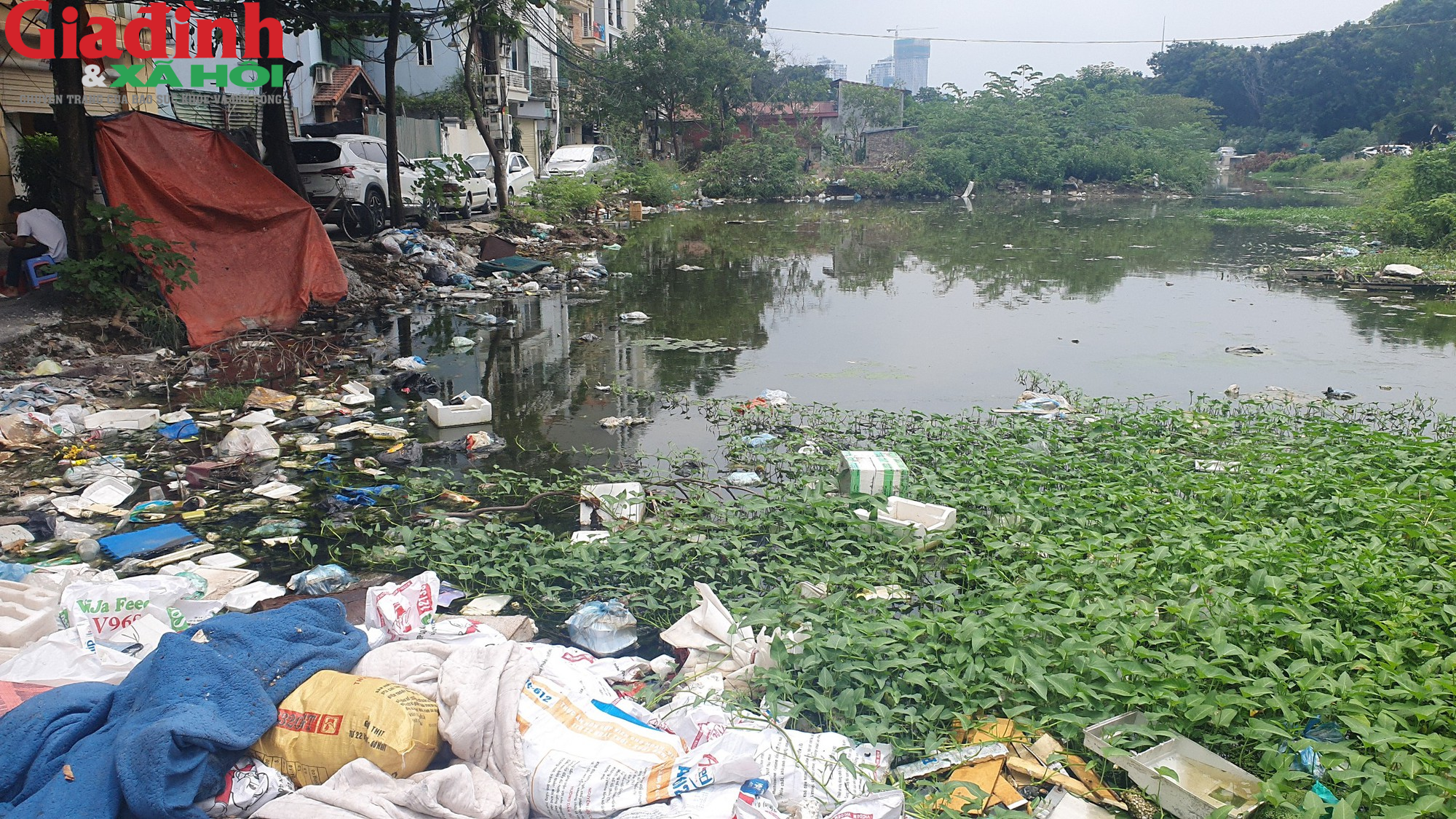 Dịch sốt xuất huyết lan rộng, nhiều kênh mương tại Hà Nội tràn ngập rác thải - Ảnh 2.
