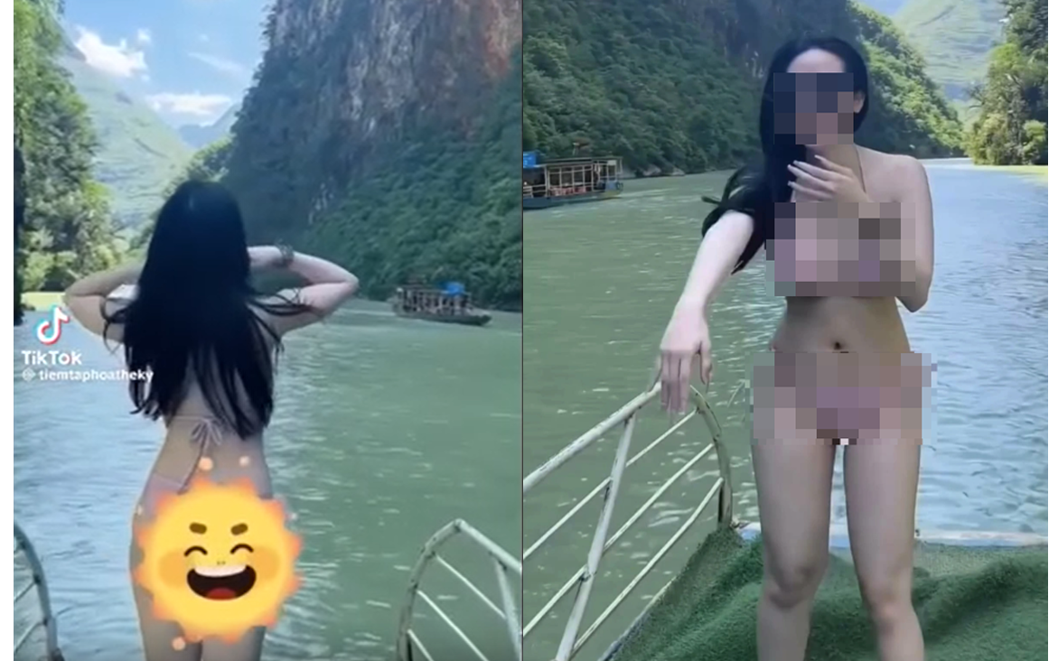 Hà Giang phản hồi việc nữ du khách mặc bikini gây tranh cãi trên sông Nho Quế