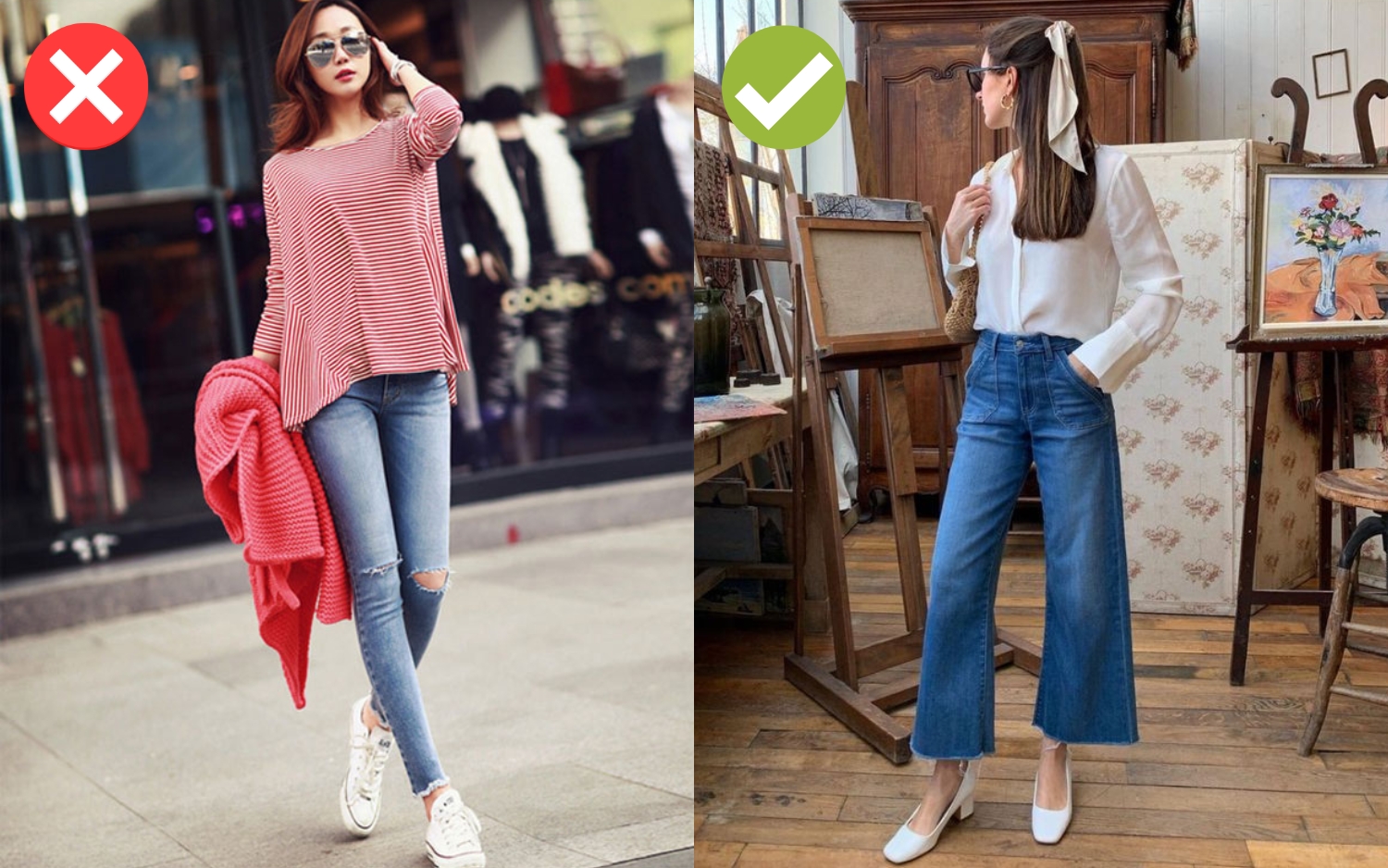 4 kiểu quần jeans hết thời không còn xuất hiện trong tủ đồ của quý cô Pháp - Ảnh 2.