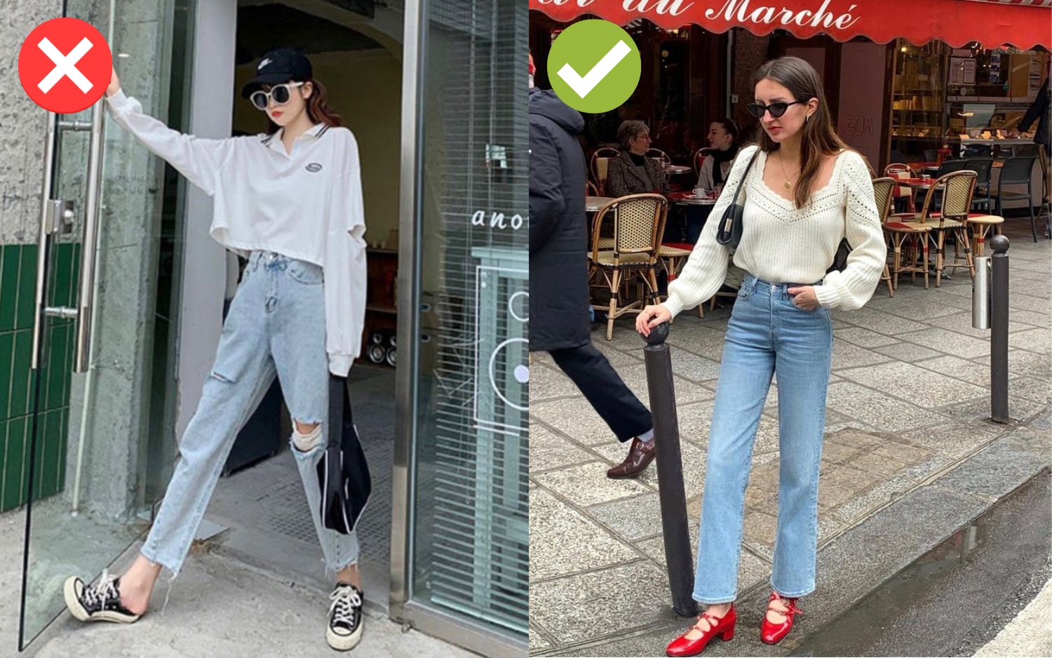 4 kiểu quần jeans hết thời không còn xuất hiện trong tủ đồ của quý cô Pháp - Ảnh 1.