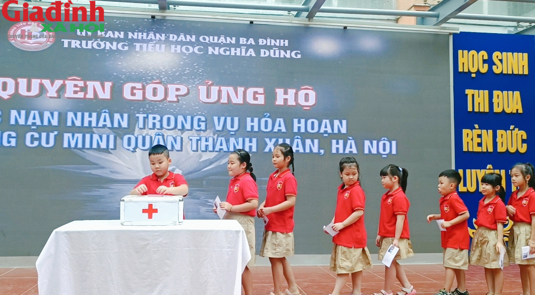 Hàng vạn học sinh, giáo viên quận Ba Đình quên góp ủng hộ các gia đình nạn nhân trong vụ cháy - Ảnh 6.