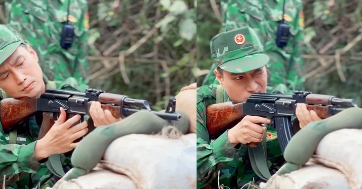 Việt Anh căng thẳng khi bắn đạn thật ở "Cuộc chiến không giới tuyến"