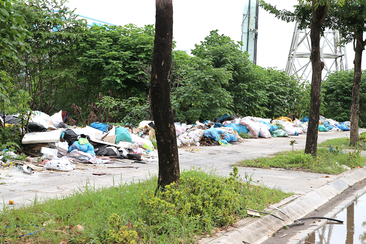 Hãi hùng với hình ảnh rác ngập ngụa trên tuyến đường 1000 tỷ của Thủ đô - Ảnh 2.