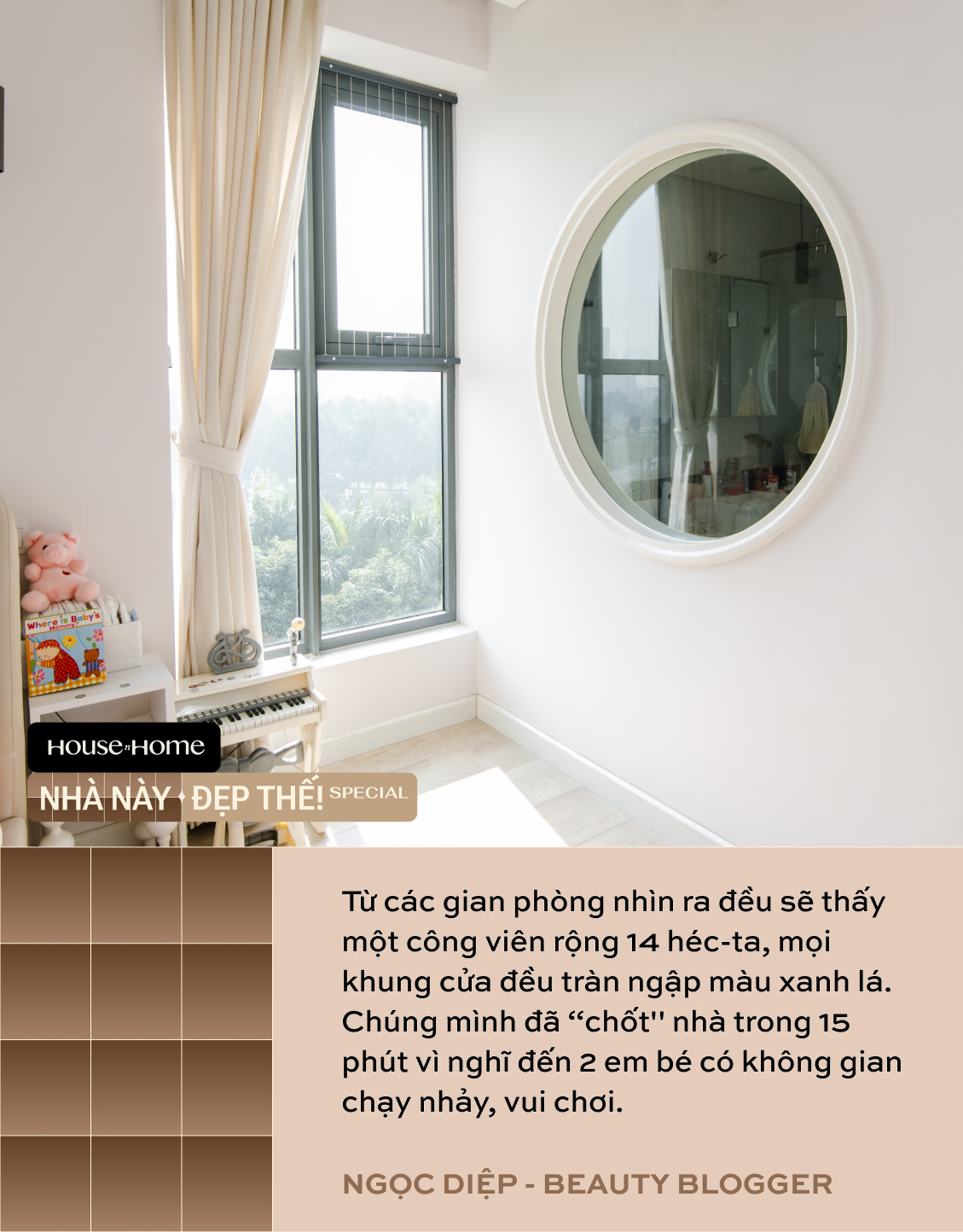 Căn hộ khiến beauty blogger Hoàng Ngọc Diệp "chốt" trong 15 phút: View "10 điểm không có nhưng", xịn nhất là căn bếp màu hồng