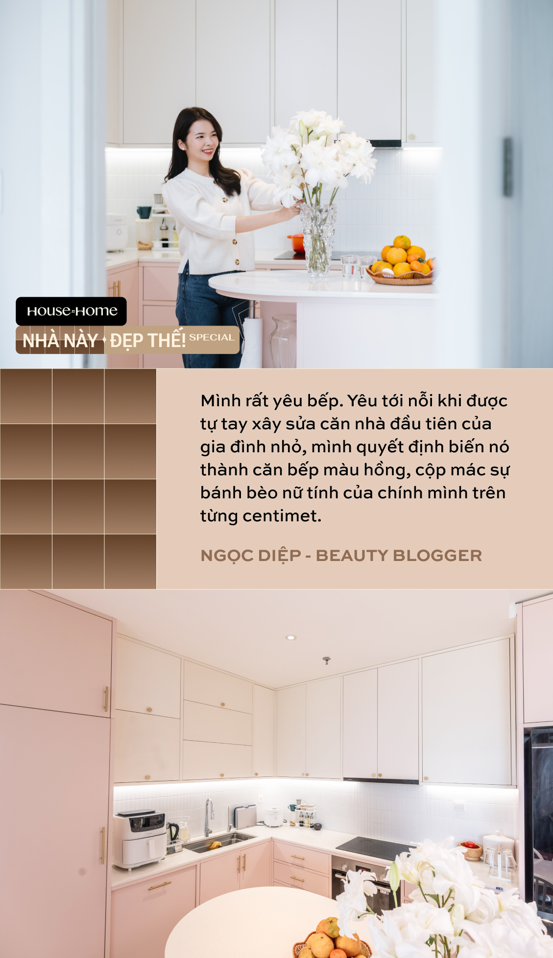 Căn hộ khiến beauty blogger Hoàng Ngọc Diệp &quot;chốt&quot; trong 15 phút: View &quot;10 điểm không có nhưng&quot;, xịn nhất là căn bếp màu hồng- Ảnh 7.