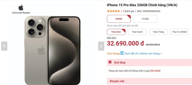 iPhone 15 Pro Max vừa ra mắt đã giảm giá không phanh nhưng vẫn không đọ được sự lao dốc của smartphone đình đám này