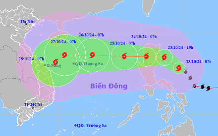 Tin bão mới nhất: Bão số 6 di chuyển nhanh tiếp tục mạnh lên, có thể tiến thẳng vào khu vực biển miền Trung