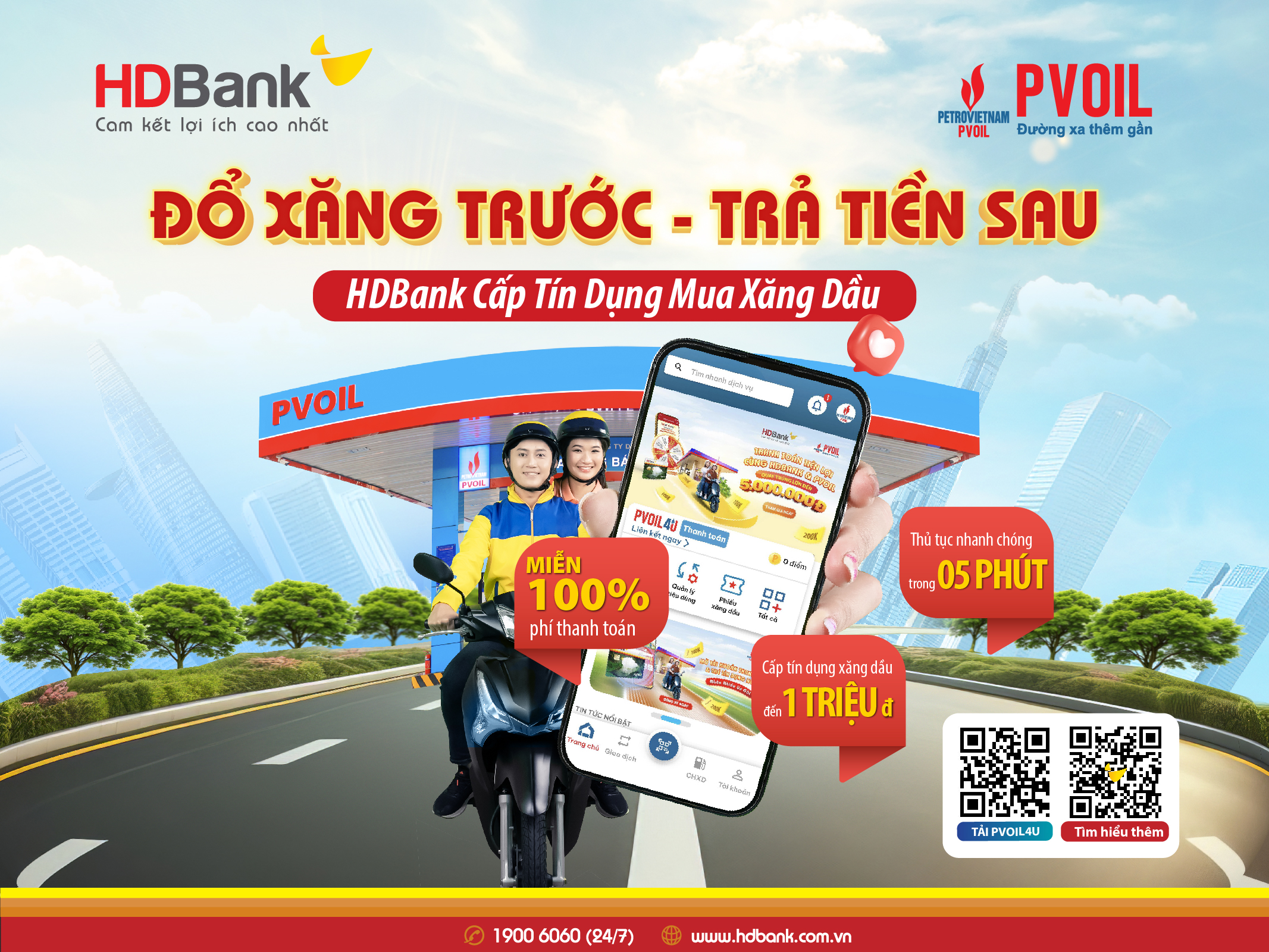 “Đổ xăng trước - Trả tiền sau”, tiện ích mới nhiều ưu đãi từ HDBank và PVOIL- Ảnh 1.