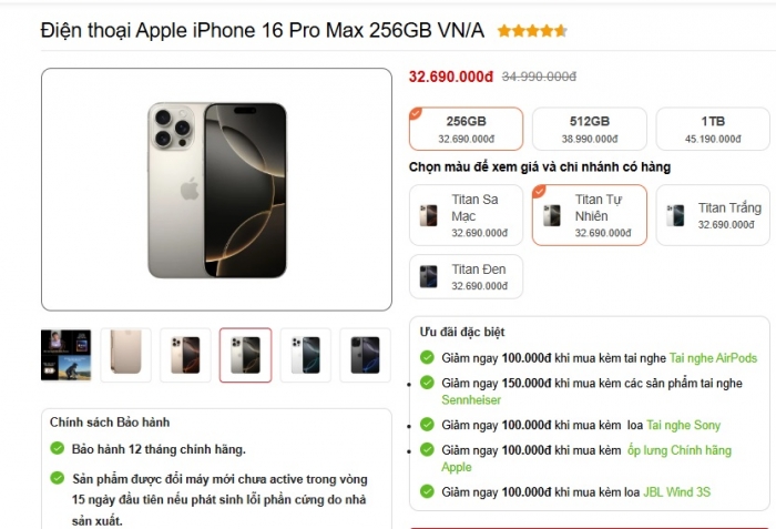 Giá 3 iPhone Pro Max mới nhất rẻ chưa từng có, giá giảm mạnh nhất là iPhone 15 Pro Max- Ảnh 11.