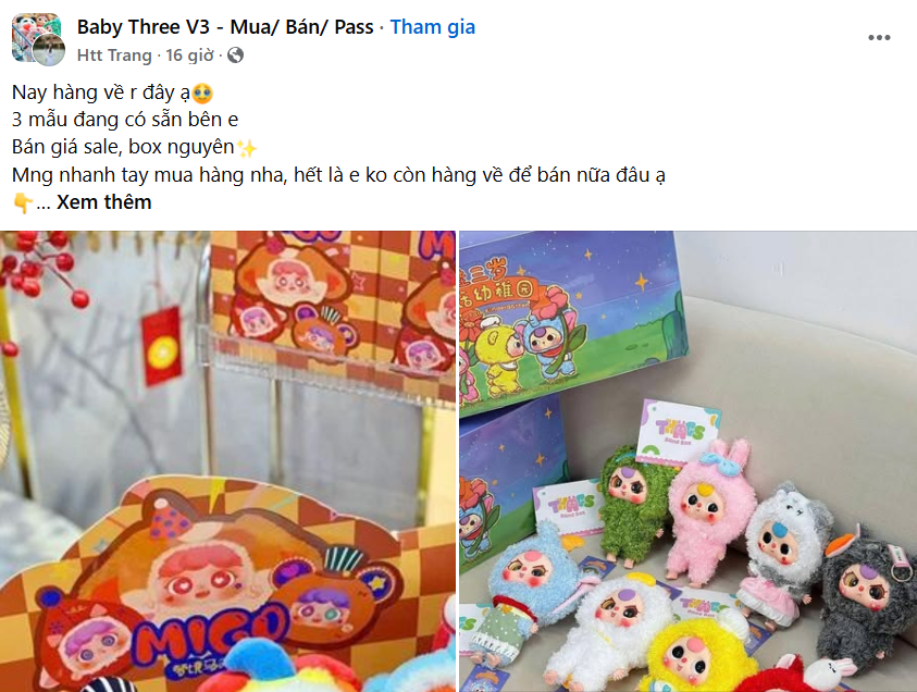 Hết thời Labubu, đến lượt trend Baby Three &quot;gây sốt&quot;, người Việt chi gần 9 tỉ đồng để sở hữu- Ảnh 2.