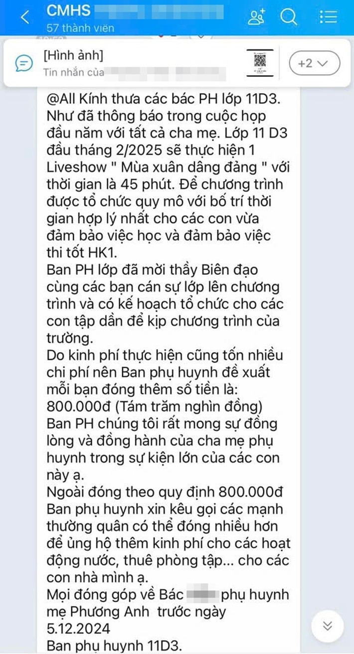 Bức xúc một lớp ở Hà Nội thu 800.000 đồng/học sinh để tổ chức văn nghệ - Ảnh 1.