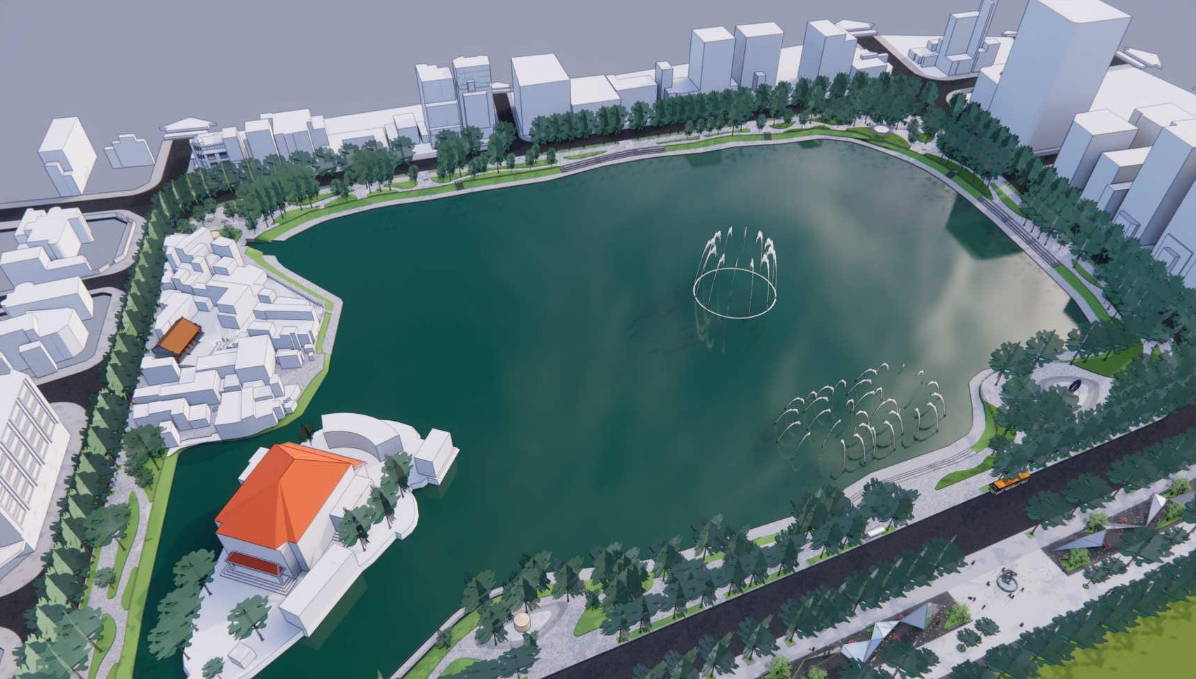 Ngắm diện mạo 5 quảng trường đang được đề xuất xây dựng quanh hồ Thiền Quang - Ảnh 1.