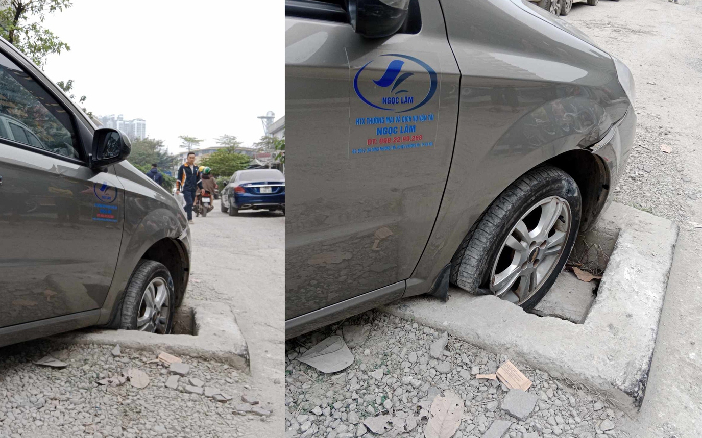 Hà Nội: Hàng loạt ô tô "sập bẫy" khi đi qua Dự án D20 Cầu Giấy