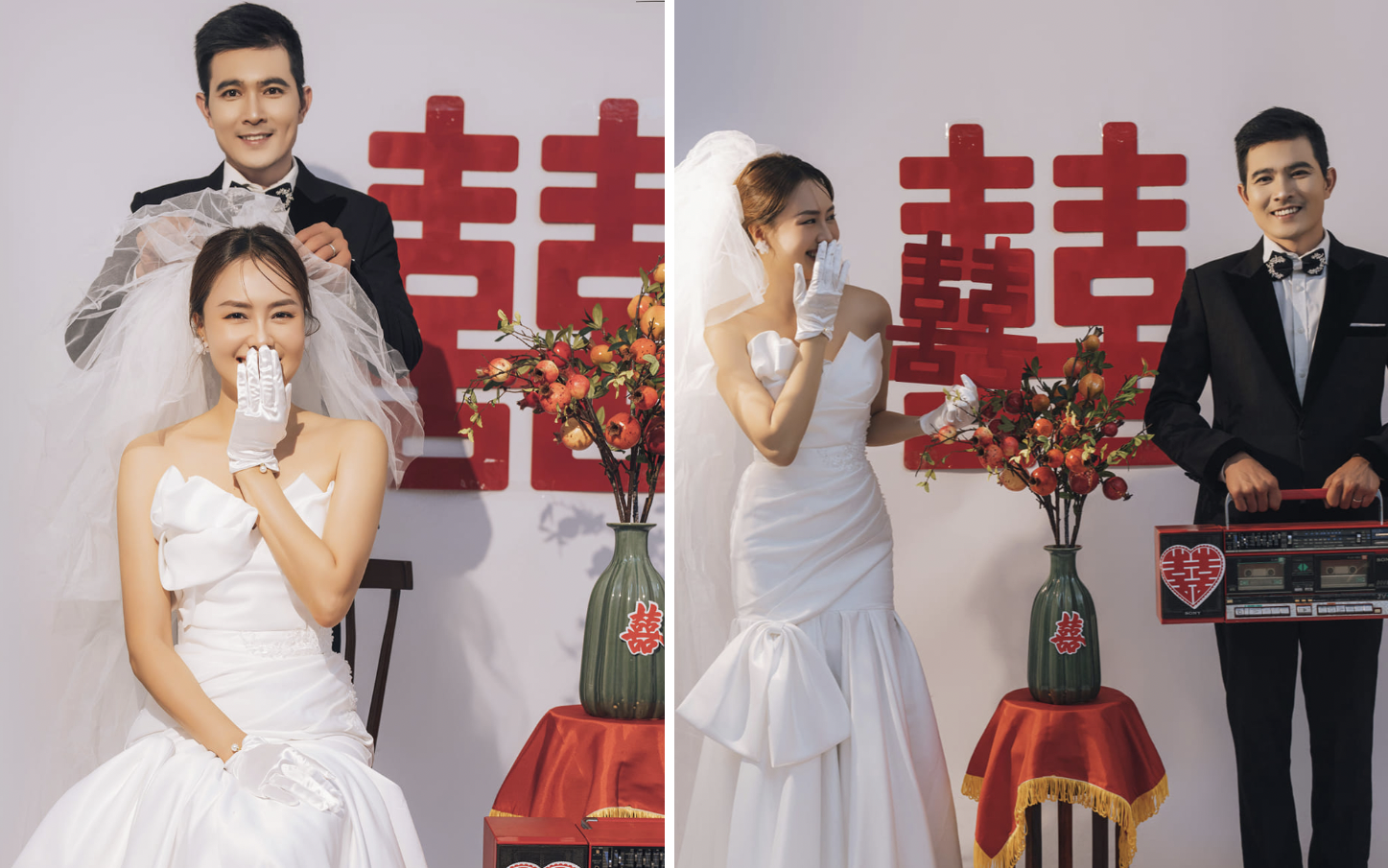 Khoe trọn bộ ảnh cưới với Hồng Diễm, Quang Sự khiến fan trầm trồ